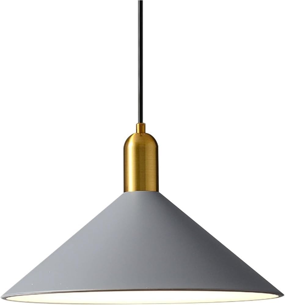 Lámpara Colgante Industrial de hierro forjado gris con elegante pantalla metálica y mando
