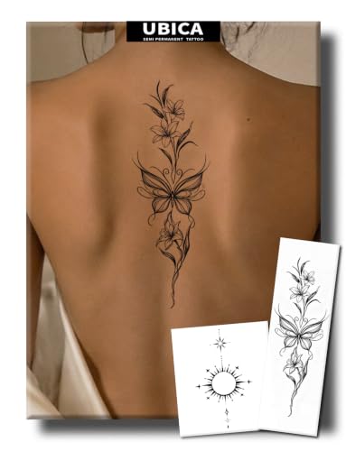UBICA Butterfly Semi Permanent Tattoo Minimalist Temporary Tattoo 2 Sheets