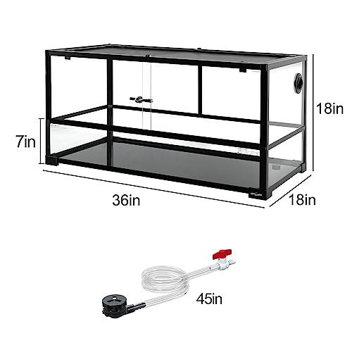 REPTIZOO Aquário grande de tartaruga de 50 galões, 91 cm x 45 cm x 45 cm, tanque de tartaruga ecológ