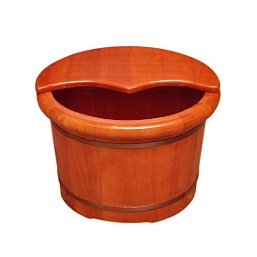 Spa de pies de madera tipo tonel, con tapa para adultos