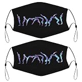 Back Handspring Progression Silhouette Gymnastics Kids Face Mask Set of 2 with 4 Filters Washable Re