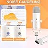 ZealSound USB Microphone Kit, k66 Pearly White Podcast mic for iPhone, PC, PS4/5, with Noise Cancelling, Mute, White Boom Arm, for Gaming, Recording, Voice Over,Zoom, Discord, YouTuber on Mac, Windows #2