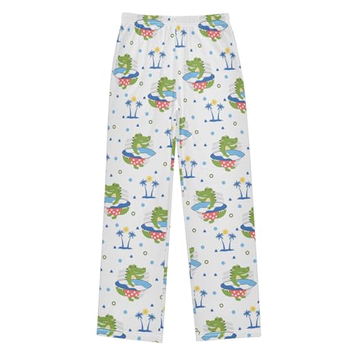 ZZXXB Crocodile Surf Boys Long Pants Soft Trousers Elastic Waist Kids Lounge Bottoms with Pockets S-XL