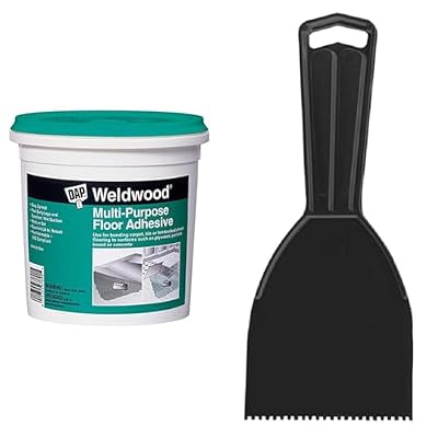 Dap 00141 Floor Adhesive 1-Quart and Warner 909 3" Square-Notch Plastic Spreader 1 Count Bundle