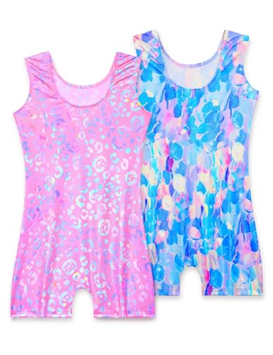 Image of 2 Pack Leotard for Girls Gymnastics Sparkly Sleeveless Unitards