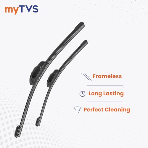 Image of myTVS Frameless wiper blades | Wipers for All car | Wiper set for Front Wind Shield | Size 12 inch x 16 inch Inches