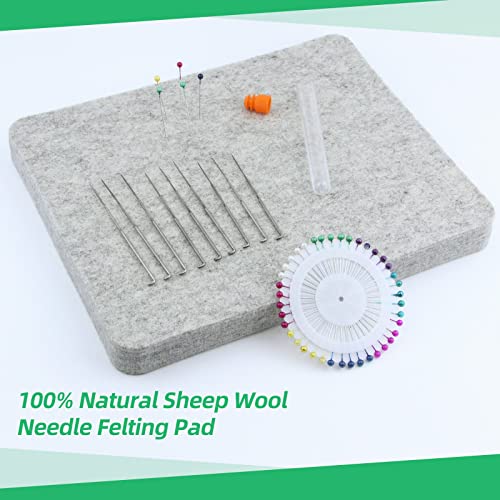 Needle Felting Mat, Needle Felting Pad,100% Pur Felting Pad or Mat7*9\",Include Wool needles(3size 3\"3.3\"3.5\"),needle Felting Pad for Yarn and DIY,Needle Felt Block 40pcs Positioning Needle (7*9\")