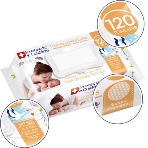 Kit 4 Toalhas Umedecida Proteção e Cuidado Hipoalergênico