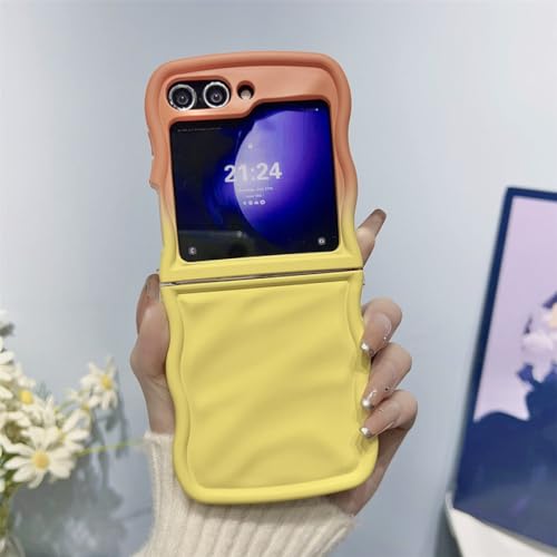 Coque Samsung Galaxy Z Flip 5 à bord ondulé et double dégradé lumineux