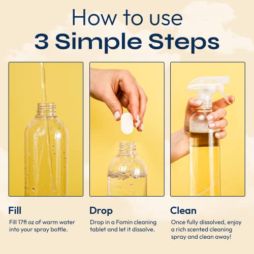 Fomin Multi Surface Cleaner Refill Tablets (6 Pack) - Lemon Zest - All Purpose Cleaner Refill Tablets, All-In-One Tablet Cleaner For Household & Kitchen Cleaning - Makes 102 Fl Oz (6 X 17 Fl Oz) #TOP3