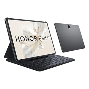 HONOR Pad 9 with Free Bluetooth Keyboard, 12.1-Inch 2.5K Display, 8GB, 256GB Storage, Snapdragon 6 Gen 1 (4nm), 8 Speakers, Up-to 17 Hours, Android 13, WiFi Tablet, Metal Body, Gray
