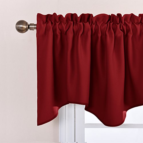 Nicetown Window Valance - Burgundy Red Blackout Valance Elegant 52 Inches By 18 Inches Short Small Tier Curtain For Living Room/Apartment Decor, 1 Pack #TOP1