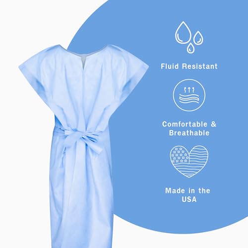 Disposable Medical Exam Gowns - Made in the USA - 50 pcs - 2XL - Thumbnail 3