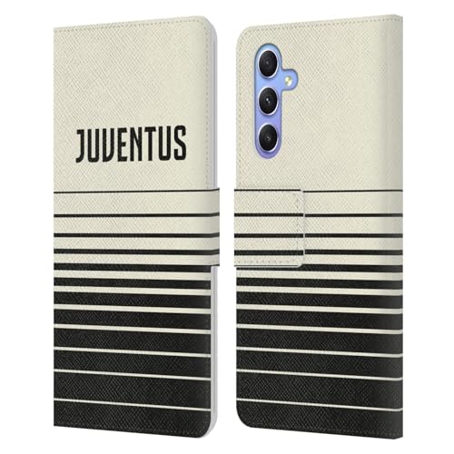 Étui Juventus pour Samsung Galaxy A34 5G portefeuille en cuir noir à rayures