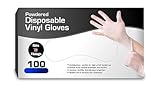 Bits N Things Vinyl Disposable Gloves | Comfortable Latex-Free | Powdered | 100 Count (Extra Large | XL)