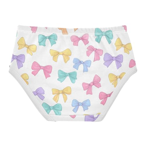 Wusikd Cute Bows White Girls' Underwear Cotton Girls Briefs Soft Toddler Underwear 2T2