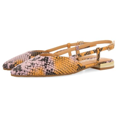 GIOSEPPO Bailarinas DESTALONADAS DE Punta Fina EN Piel con Print DE Serpiente Multicolor para Mujer LASCARI
