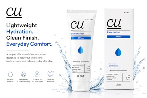 Image of CU Oil-Free Barrier Repair Moisturiser 75ml | Enriched With with Ceramides Complex, Niacinamide, Hyaluronic Acid & Vitamin E | Non-Comedogenic, Dermatologist Recommended | Daily Moisturizer for All Skin Types