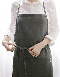 French APRON [Linen Mocha Dark Gray] Premium Gift Chef Works Handmade Apron Japanese