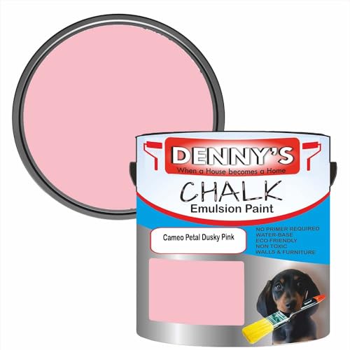 Premium Interior Wall & Furniture Chalk Paint – Cameo Petal Dusky Pink – Rich Matt Finish, Durable & Washable, Low Odour, Ideal for Living Rooms, Bedrooms & Hallways (1 Litre Tin)