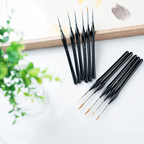 Lagebona Art Paintbrush Set 11 Pcs Tiny Paintbrush Detail Paint Brush Set Miniature Paint Brushes Paint Brushes For Painting Suitable For Acrylic, Watercolor, Oil, Model #TOP3