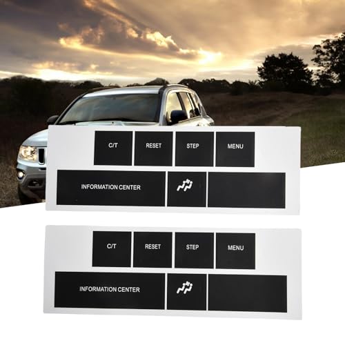 JoyousMall Calcomanías de reparación de información para Chrysler para Jeep Control 05-09, kit de reparación de botones de consola central de control de jeep, 2 unidades