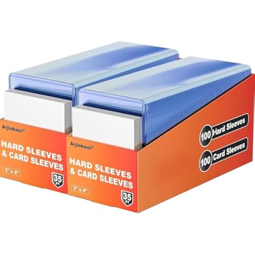 Card Sleeves Hard Plastic, Arjiekwei 3"X 4" Trading Card Holder, 35PT