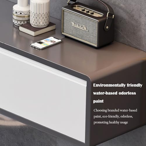 Meuble TV mural pour salon moderne console multimédia cachée avec trois tiroirs - 5