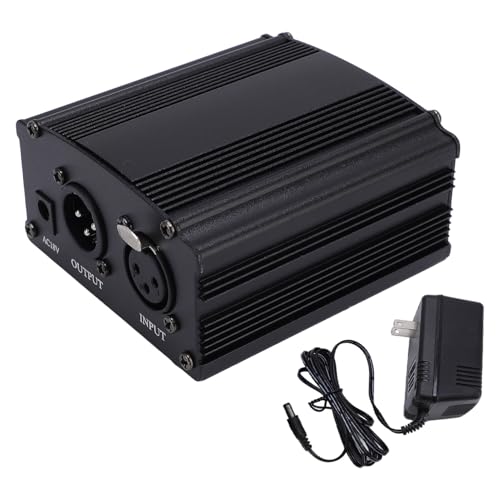 Power Aluminum Alloy 48V Power Supply High Stability for Condenser Microphone Music Recording Material