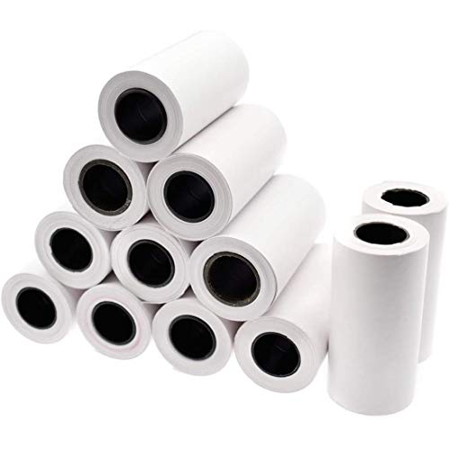 YYCFB Papel adhesivo imprimible azul sobre blanco, papel térmico directo, autoadhesivo, 57 x 30 mm, para impresora de periféricos Paperang, 12 unidades Cover