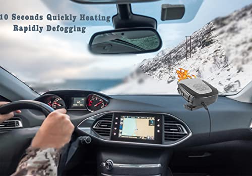 Portable Car Heater For Window Defroster Demister, Gray 12 V 2 And 1 Hot And Thermal Cooling Fan Ceramic Plug-In Cigarette Lighter For Car #TOP6