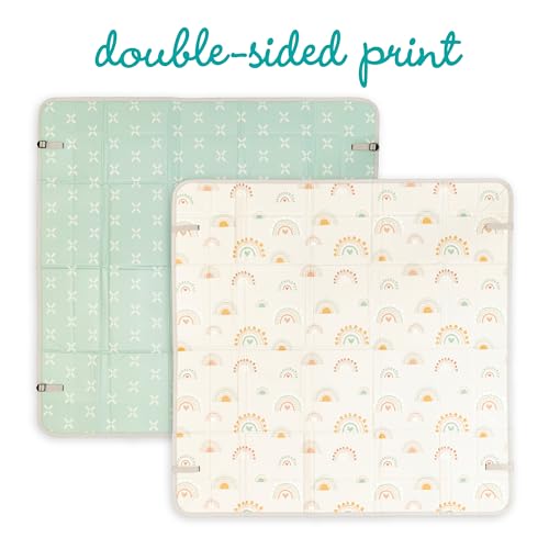 Infantino Tappetino Da Gioco Pieghevole, Morbido, Molto Grande, Facile Da Trasportare, Giocattolo Per Bambini, Lato Pieghevole, Antiscivolo, Per Neonati E Bambini, Arcobaleni - 6