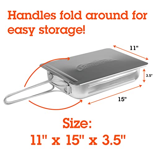 Camerons S491 Stainless Steel Stovetop Food Smoker, 90mm Height, 390mm Width, 280mm Length