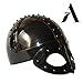 AnNafi® Black Plated Antique Medieval Viking Mask Helmet | Premium Quality Soldier Helm Adult with Liner & Strap | Medieval Costumes Helm Armor SCA LARP Reenactment Cosplat Replica Costume For Men