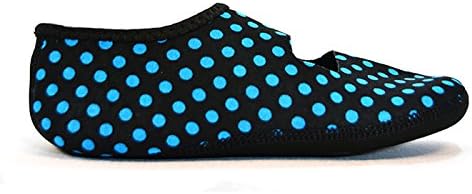 Nufoot Women's Mary Jane Slippers, Black/Blue Polka Dots, Small | Image 1