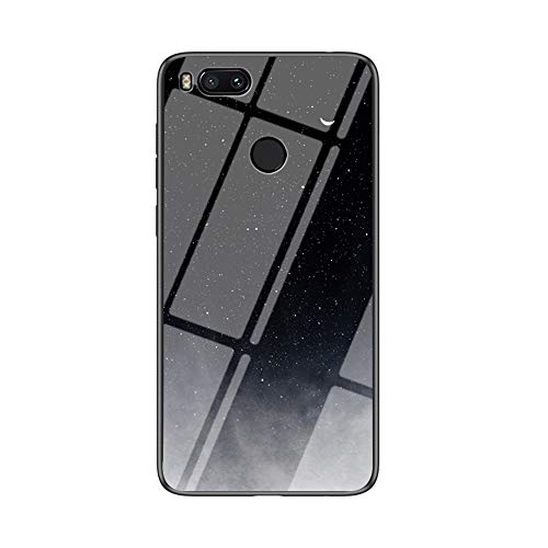 MadBee Funda para Xiaomi Mi A1 / Mi 5X [con Protector de Pantalla],9H Cristal Templado [Cielo Estrellado] + Borde de TPU Silicona Suave Fundas Case Cover (Cielo Estrellado Negro)