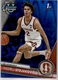 2023-24 Bowman Chrome University BLUE WAVE REFRACTOR #73 Andrej Stojaković Stanford 1st Bowman Chrome Official NCAA Basketball Card in Raw (NM or Better) Condition