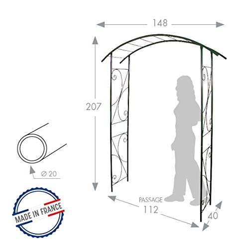Louis Moulin 3416 Garden Arch Bridge Metal Antique Iron 148 x 207 cm