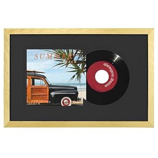 eletecpro 8.8×13.8 Record Frame with Double Mats for Single 7-inch Music Album Cover, 45 rpm (6 7/8″) inch Vinyl Record Display for Wall, Classic and Stylish Record Holder for Wall Decor, Black 4 Pack - Les Beatles, Paul McCartney, John Lennon, RIngo Starr, George Harrison