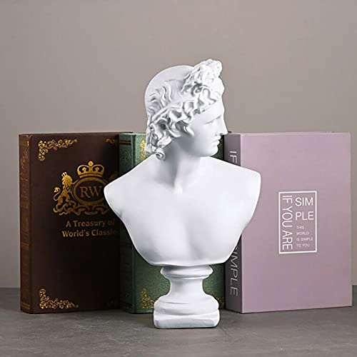 Estatua clásica griega blanca David de 11.8 pulgadas en resina miniatura 2