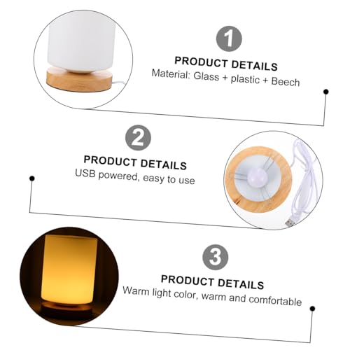 Lámpara de Mesa Cilíndrica con Luz LED Ajustable y Carga USB miniatura 3