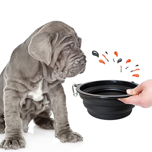 PETSATION – Faltbarer Hundenapf für unterwegs [Das Original] Reisenapf, Fressnapf & Wassernapf für Hunde - 350 ml Trinknapf, ideal für Reisen, Spaziergänge & Alltag – Leicht, kompakt (350ml, Schwarz)