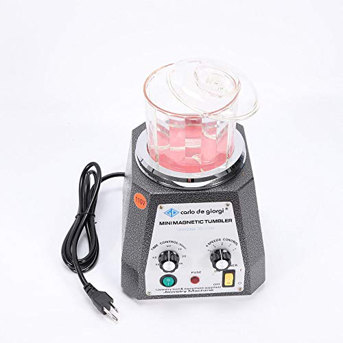Wanlecy Mini Magnetic Tumbler Jewelry Polisher, 100mm Magnetic Polisher 4 Speed Control Jewelry Polisher Tumbler Finisher Machine Jewelry Tool Grinding and Polishing Machine 110V