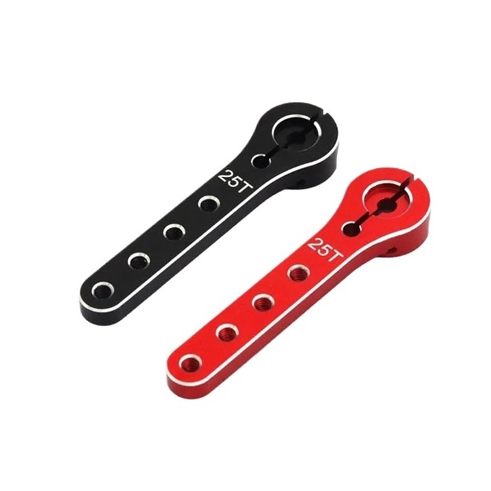 Brazo de servo 25T en metal negro mecanizado para servo de robot y avioneta RC