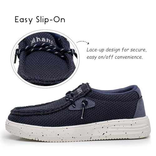 Image of Ahannie Kids Slip On Loafers, Boys Girls Casual Dress Shoes | Lightweight comfort,breathable,school or everyday wear