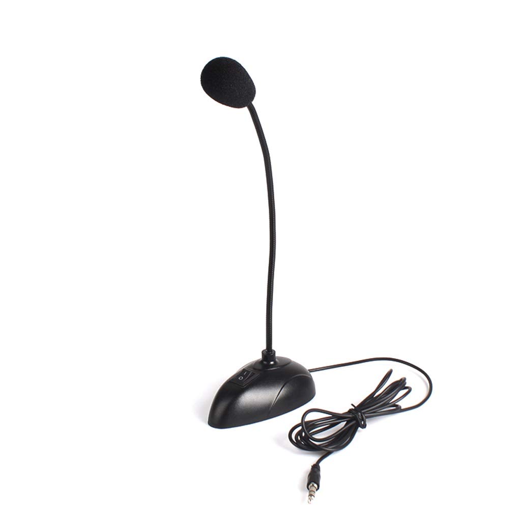 Microphone mini jack 3.5mm flexible avec support de table pour ordinateur de bureau et Mac