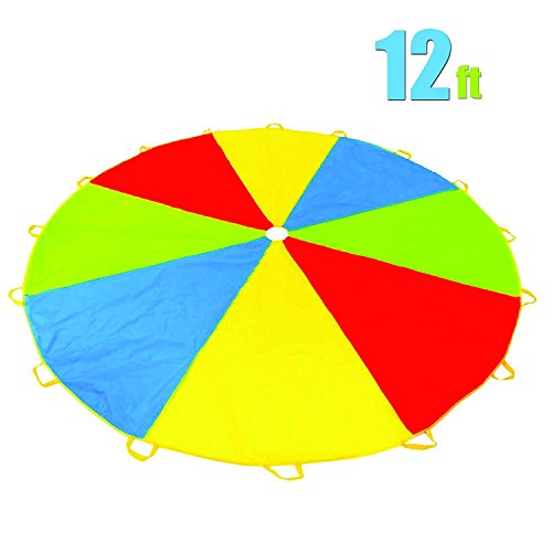 12 Foot Play Parachute with 16 Handles - New & Improved Design