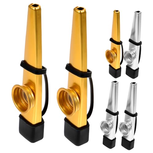 VANZACK 6pcs Metal Kazoos for Adults Lightweight Practice Kazoo Durable Mouth Instruments for with Guitar Ukulele present Choice