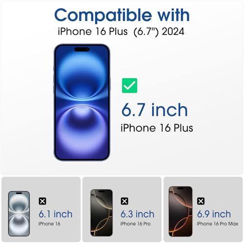 Image of amFilm OneTouch for iPhone 16 Plus Screen Protector 6.7'' Tempered Glass | Auto-Alignment, 30s Install, Bubble Free, Scratch & Drop Protection, HD Clear, Camera Lens Protector, 2+2 Pack (16-6.7'')