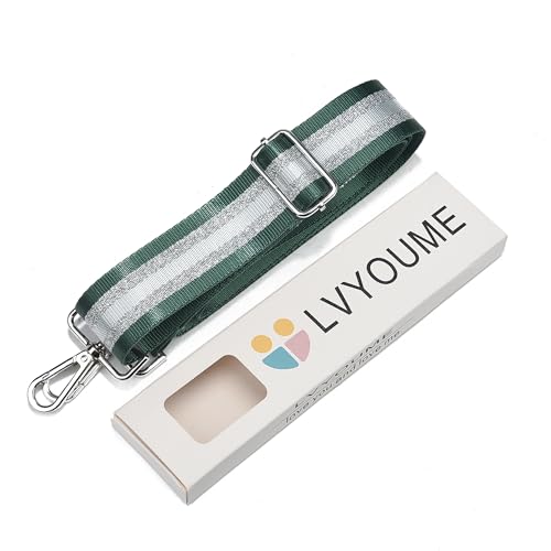 Image of LVYOUME Purse Strap Silver Hardware Wide Bag Straps Replacement Crossbody Adjustable Shoulder Strap for Purses